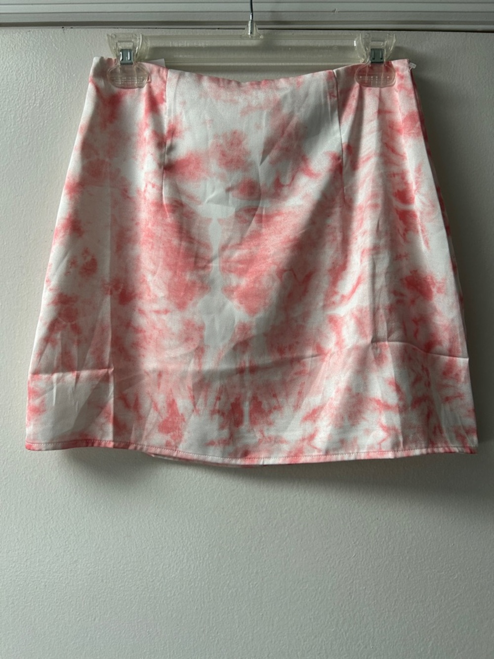 Tie-Dye Mini Skirt - Pink and White